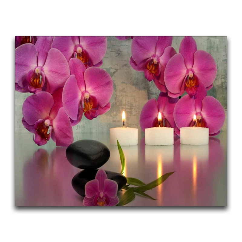 DIY 3D Diamond painting flower Full Round Diamond mosaic orchid Full Square Diamond embroidery Cross stitch candle