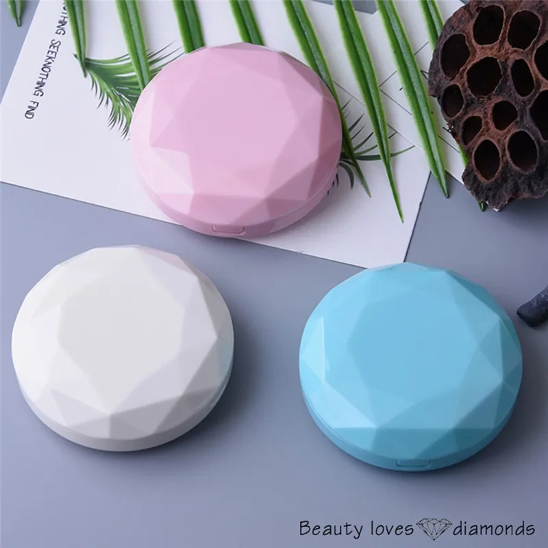 

ABS Plastic Round Mirror Cover Colorful Contact Lens Case Travel Container Holder Storage Soaking Box Case Hot Sale