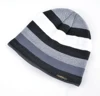 Men's Skullies Hat Bonnet Winter Beanie Knitted Wool Hat Plus Velvet Cap Thicker Stripe Skis Sports Beanies Hats for men ► Photo 2/6