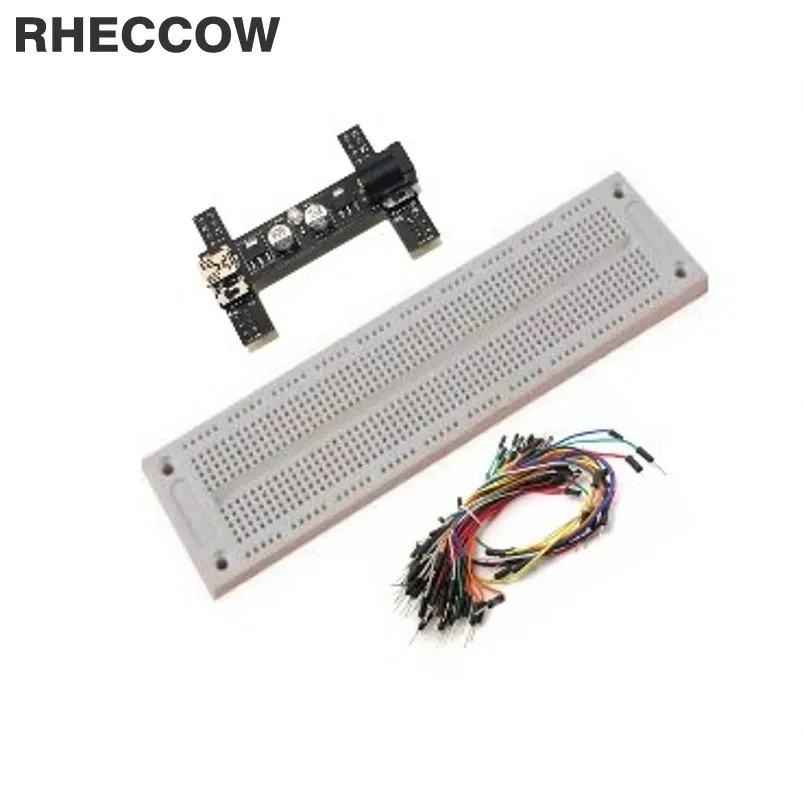 

3sets/lot 5V/3.3V 2 ways Breadboard power module+1pc syb-170 700 point Breadboard+65pcs jumper wire cable
