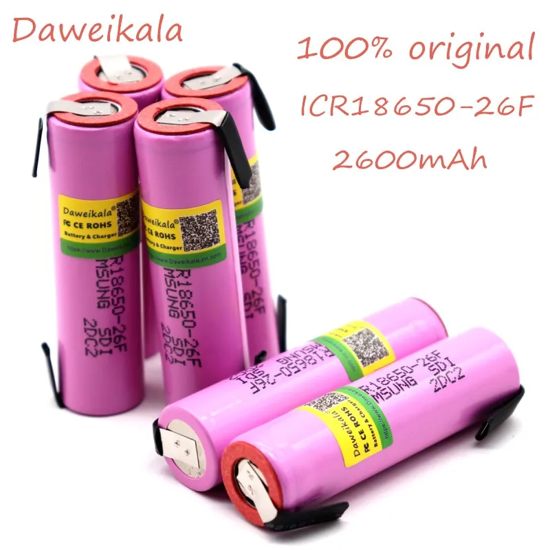 Новый оригинальный 18650 3 7 V 2600 mah аккумуляторная батарея для батареи ICR18650-26F