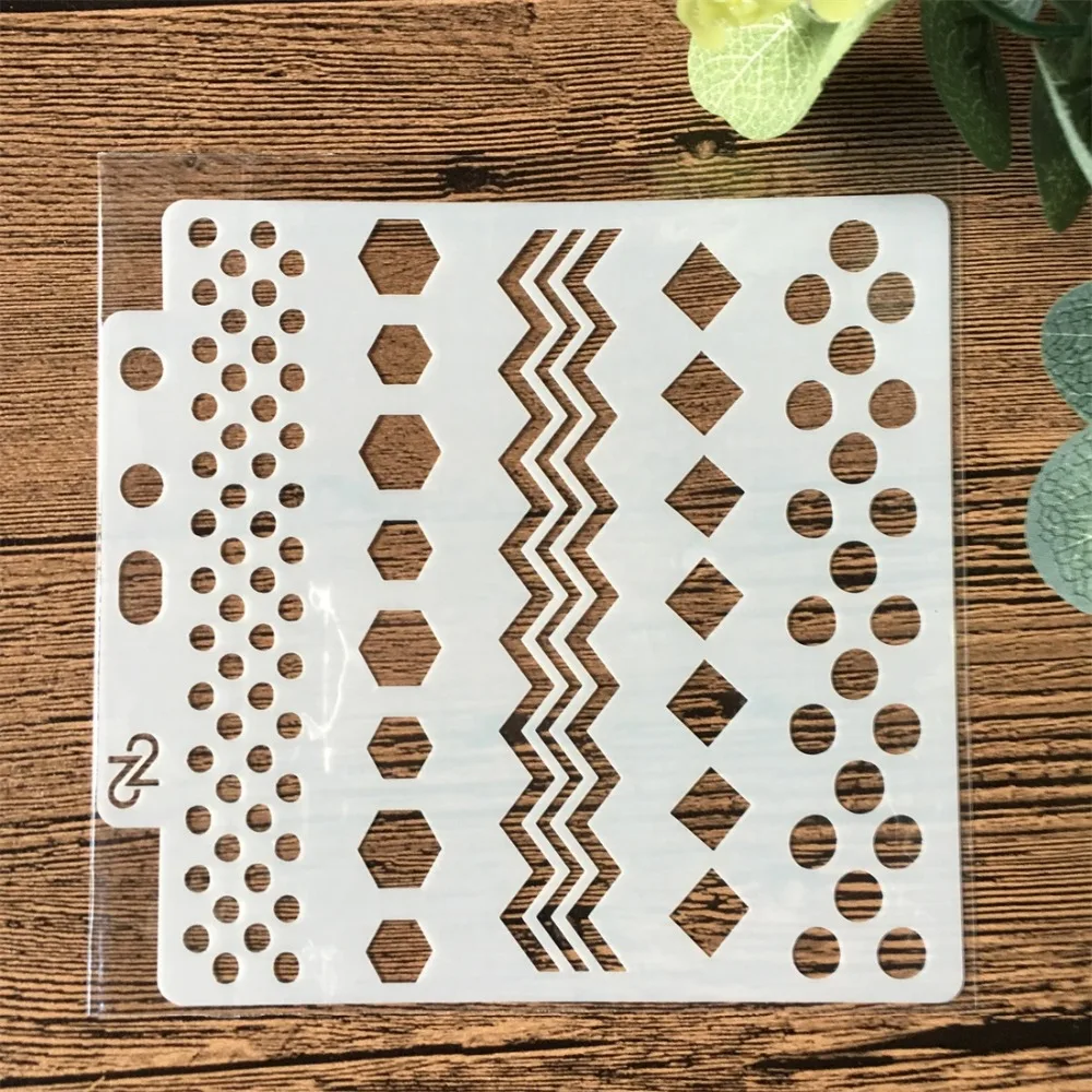 1Pcs Wave Square Edge Craft Layering Stencils Painting Scrapbook Stamping Embossing Album Decorative Paper Card Template | Дом и сад