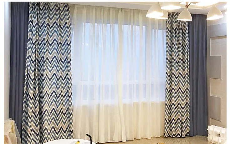 Новая модная Геометрическая занавеска на заказ, полосатая мозаичная оконная занавеска s для гостиной, спальни, затенение, нордический стиль, Cortina