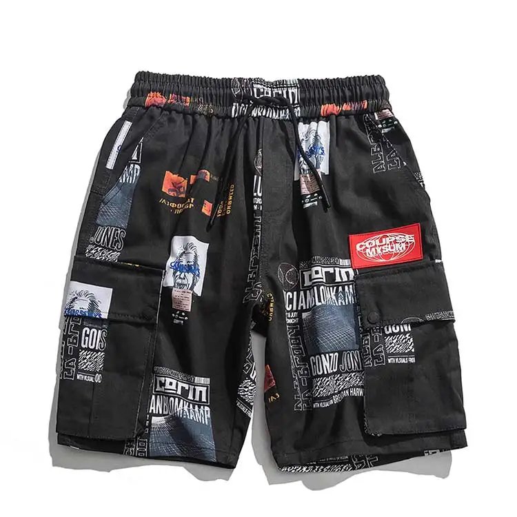 Aolamegs Shorts Men Multi-pictures Print Bermuda Beach Knee-length Shorts Hip Hop Elastic Waist Mens Summer Sweatpants (4)