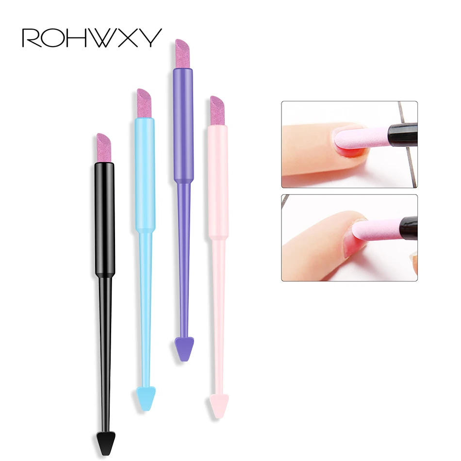 

ROHWXY 2019 Dead Skin Push Gel Manicure Scrub Stick Nail Makeup Remover Skin Cuticle Tools Nail Files for Manicure