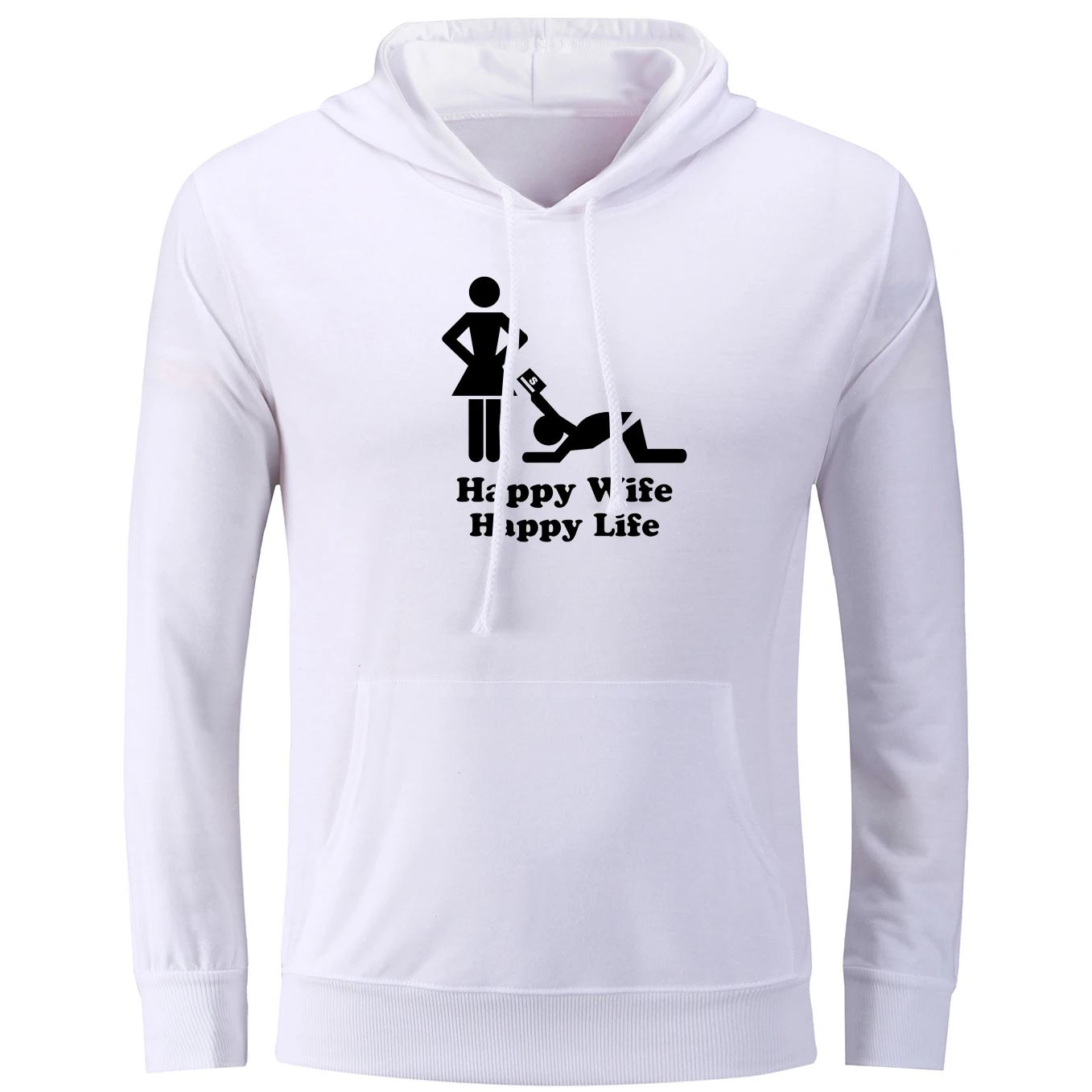 line Shop Funny Marriage Happy Wife Happy Life Husband Quotes Hoo Men s Women s Boy s Girl s Sweatshirts Hip Hop Jackets Cotton Coat