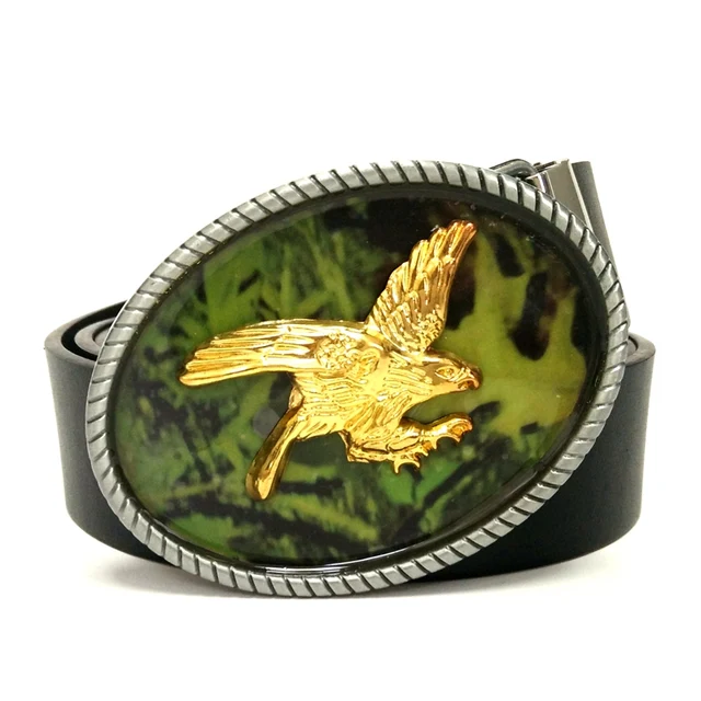 MEN WOMEN LARGE ANTIQUE GOLD METAL COWBOY WESTERN FASHION BUCKLE AMERICAN EAGLE