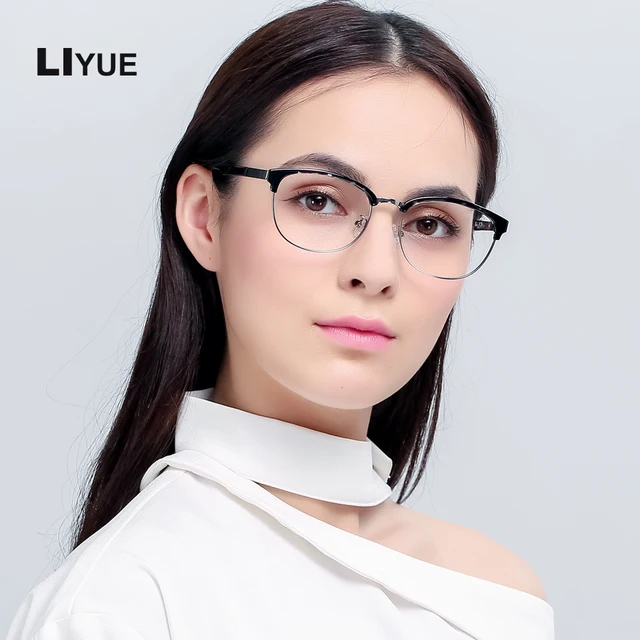 LIYUE Korean glasses women optical frame vintage 2017 Prescription eyewear frames men Oval round