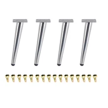 4 шт. нержавеющие ножки для стола нагрузка 900 кг ТВ шкаф ножки дивана аксессуары для обуви ножки шкафа 30 см Серебро конические ноги цена: США