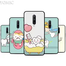 Dentist Dental Crowned Tooth Silicone Case for Oneplus 7 7Pro 5T 6 6T Black Soft Case for Oneplus 7 7 Pro TPU Phone Cover