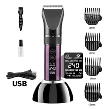 Electric professional Hair Clipper Rechargeable Hair Trimmer LCD Display Salon Men Hair Cutting Machine Men Haircut Barber riwa 100 240v electric hair clipper rechargeable hair trimmer lcd display waterproof nose trimmer men clipper haircut machine