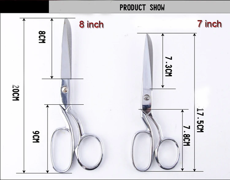 Топ портной похвалить 8 дюймов 2CR13 нержавеющая сталь хромированная ковка костюмы анти ржавчины ножницы офисные резка scissor