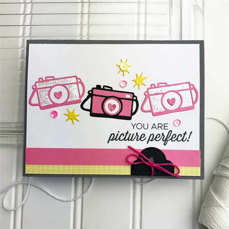 

DiyArts Oh Snap Metal Cutting Dies Camera Dies 5pcs for Scrapbooking Card Making Embossing Crafts Die Cut Craft Cutting Dies