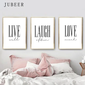 

Live Laugh Love Posters and Prints Cuadros Decoracion Salon Black and White Decorative Picture Wall Art Nordic Decoration Home