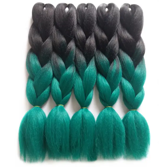 Feilimei Three/Two Tone Colored Crochet Braids Kanekalon Hair 24(60cm) 100g/pc Synthetic Ombre Jumbo Braiding Hair Extensions -