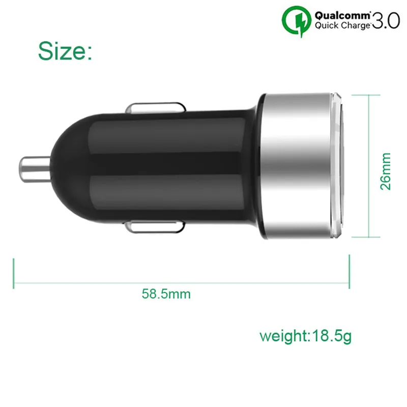 Car Phone charger QC 3.0 charger for iphone samsung XLOT USB Car charger adapter Phone Charger QC 3.0 Mobile Phone Car Travel Adapter for iPhone 6 6s 7 Plus for Samsung galaxy s7 s8 Car Charger (3)