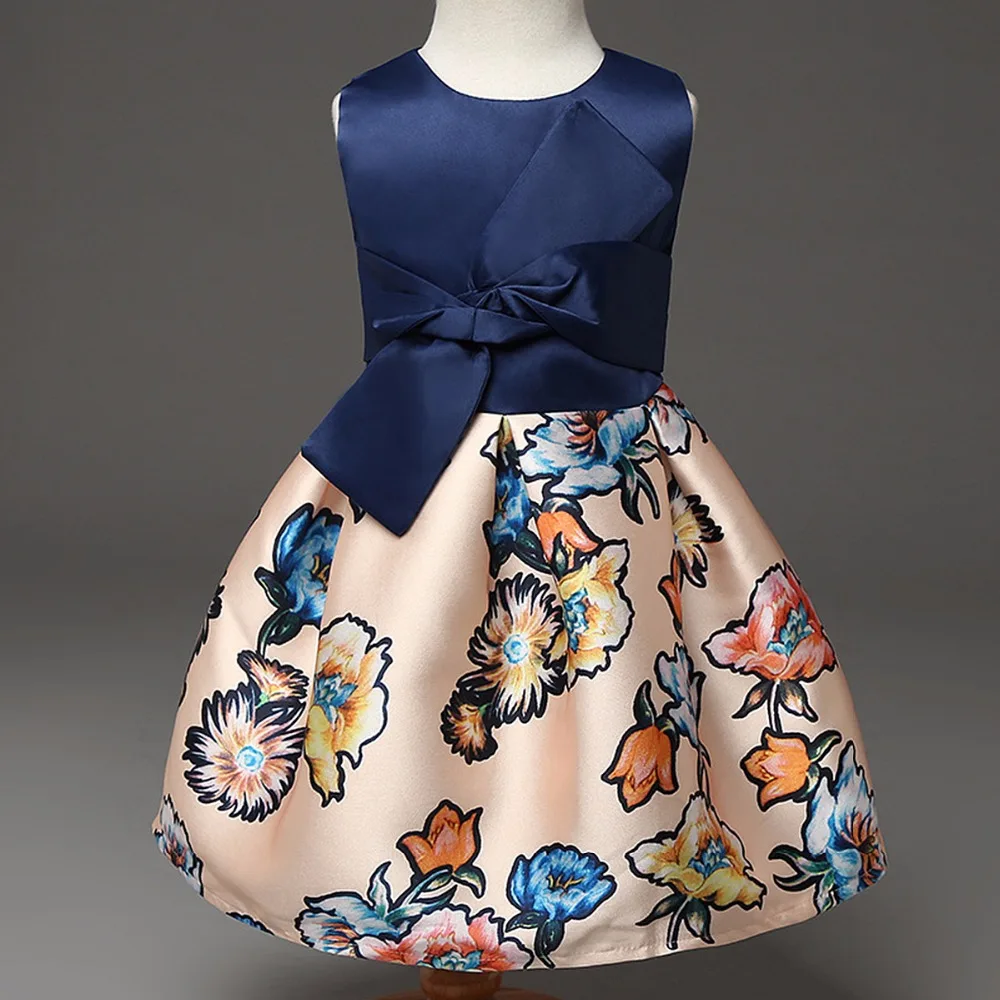 

High Quality 2018 New Europe Summer Girls Princess Dress Girls Banquet Princess Dress Girls Flower Wedding Dress 2-8T