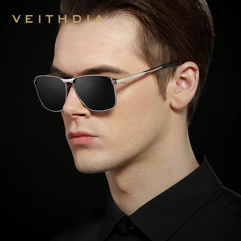 Мужские солнцезащитные очки Veithdia брендовые дизайнерские с квадратными