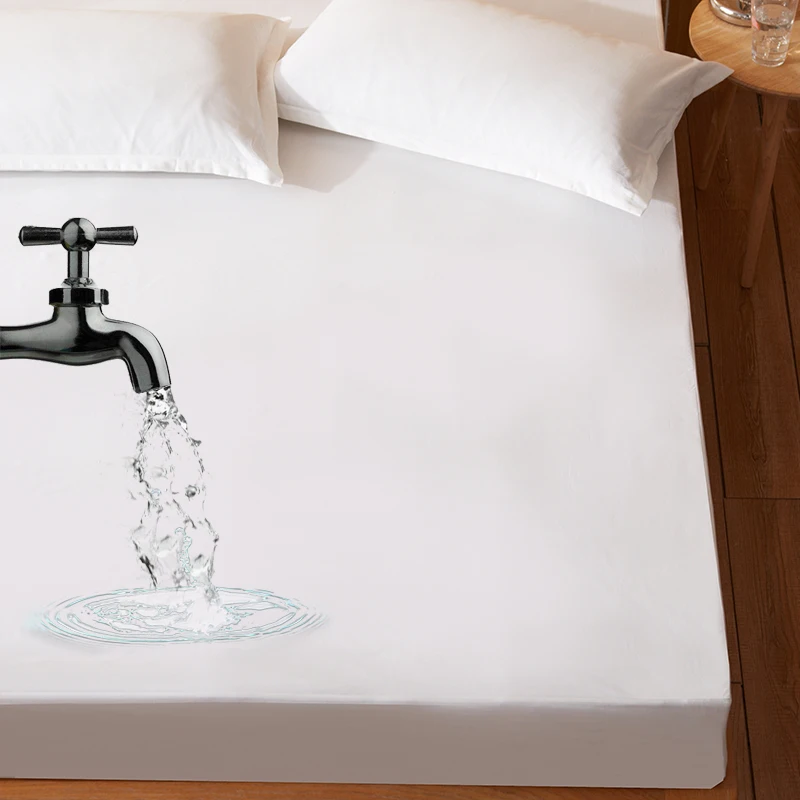 100%-Cotton-Bed-Sheets-with-Elastic-Twin-Full-Queen-Fitted-Sheet-Smooth-Waterproof-Mattress-Protector-Breathable-Mattress-Cover-1