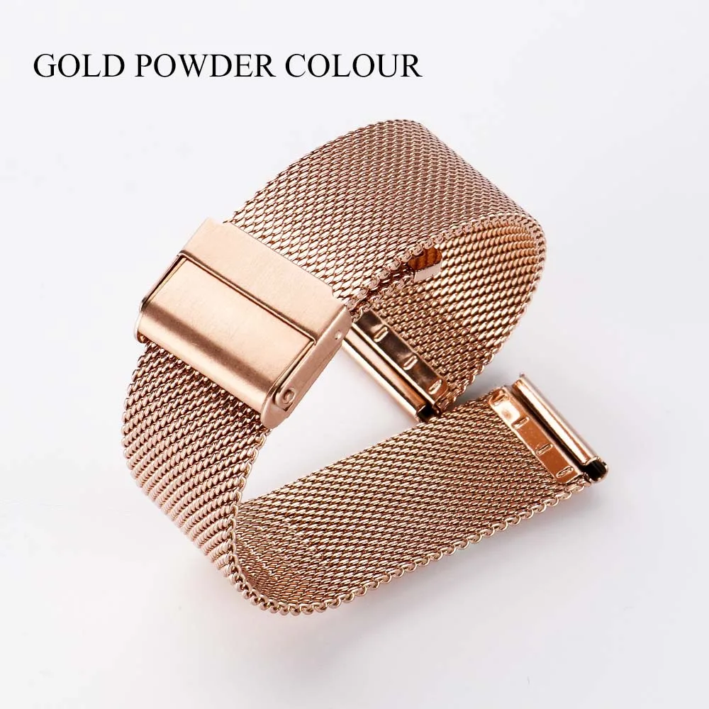 Rose Gold Миланская петля ремешок для DW ремешок для часов 18 мм 20 мм 22 мм iWatch ремешок из нержавеющей стали браслет умный ремешок аксессуары - Цвет ремешка: Rose Gold