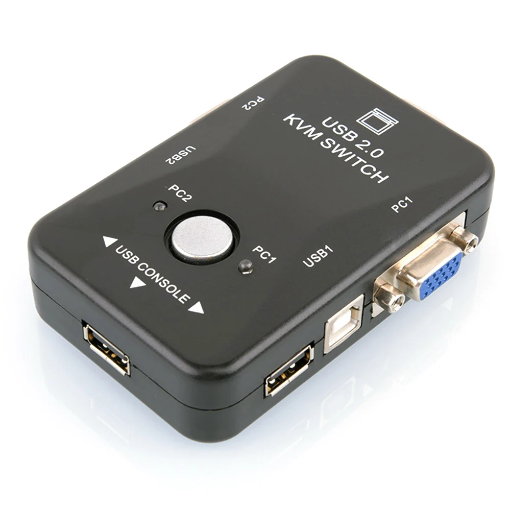 Мышь монитор 2-Порты и разъёмы USB2.0 адаптер для клавиатуры видео коммутатор распределительной коробки KVM 1920*1440