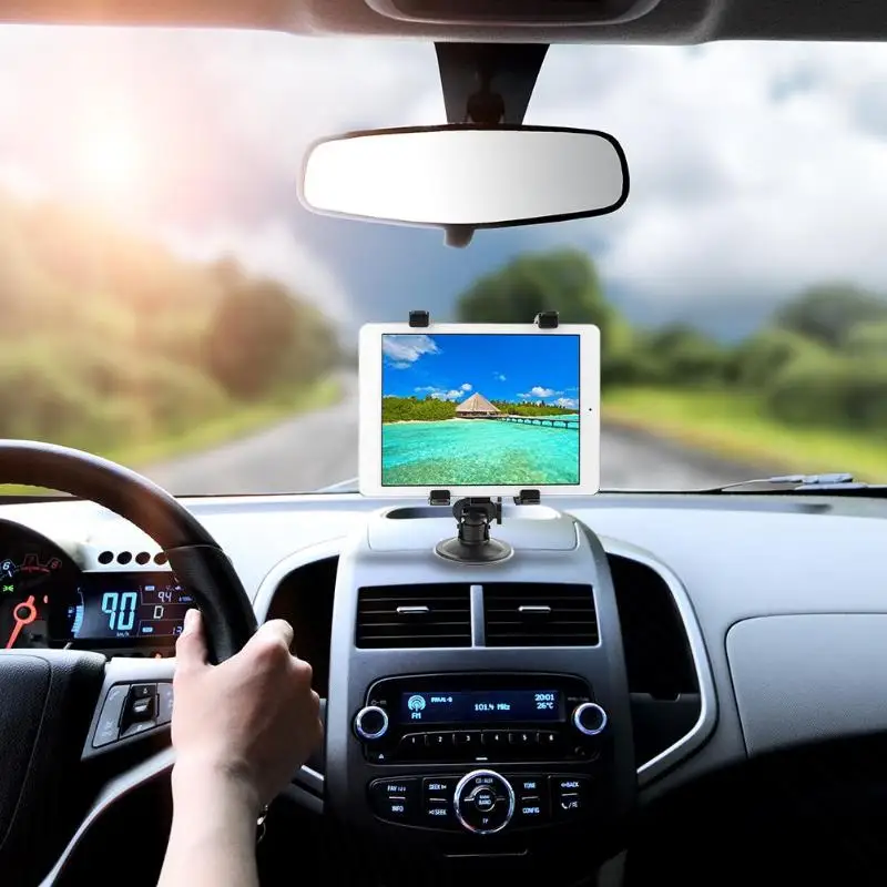 Регулируемый автомобильный держатель для планшета, универсальный кронштейн, вращение на 360 градусов, автомобильный держатель на присоске на лобовое стекло, подставка для iPad