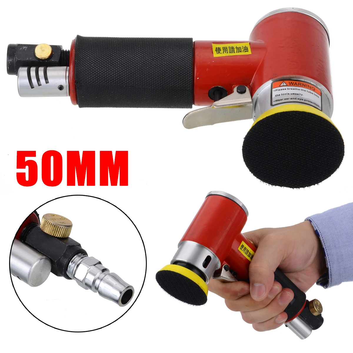 

Mayitr 50mm Mini Sander Pneumatic Tools for Auto Body Work with 2'' 3'' Polishing Pads Sponge Waxing Kit Pneumatic Polisher