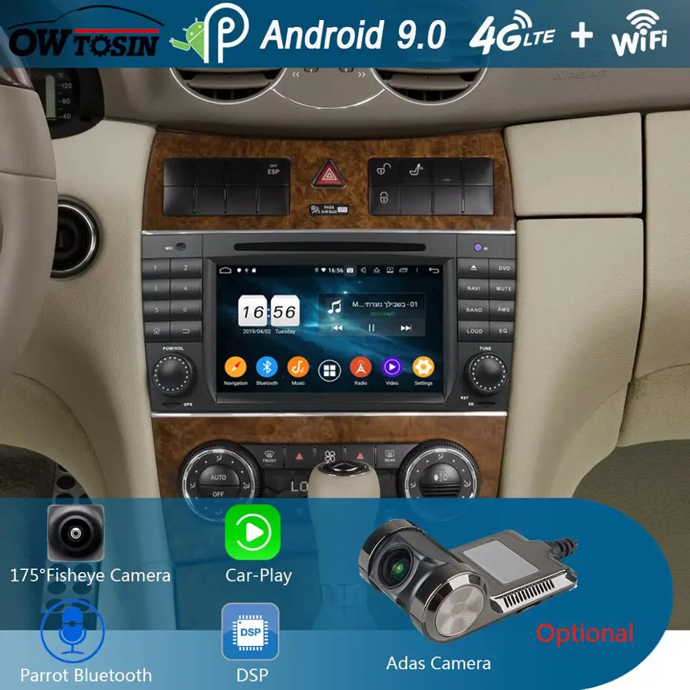 " ips Android 9,0 8 Core 4G+ 64G Автомобильный dvd-плеер для Mercedes Benz C CLC CLK класс CLS W203 W209 W219 W467 gps компактное минирадио Parrot BT