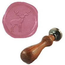 Винтаж фантазии Рождество Олень Пользовательские изображение логотипа свадебные приглашения Воск уплотнительное штамп палисандр ручки комплект