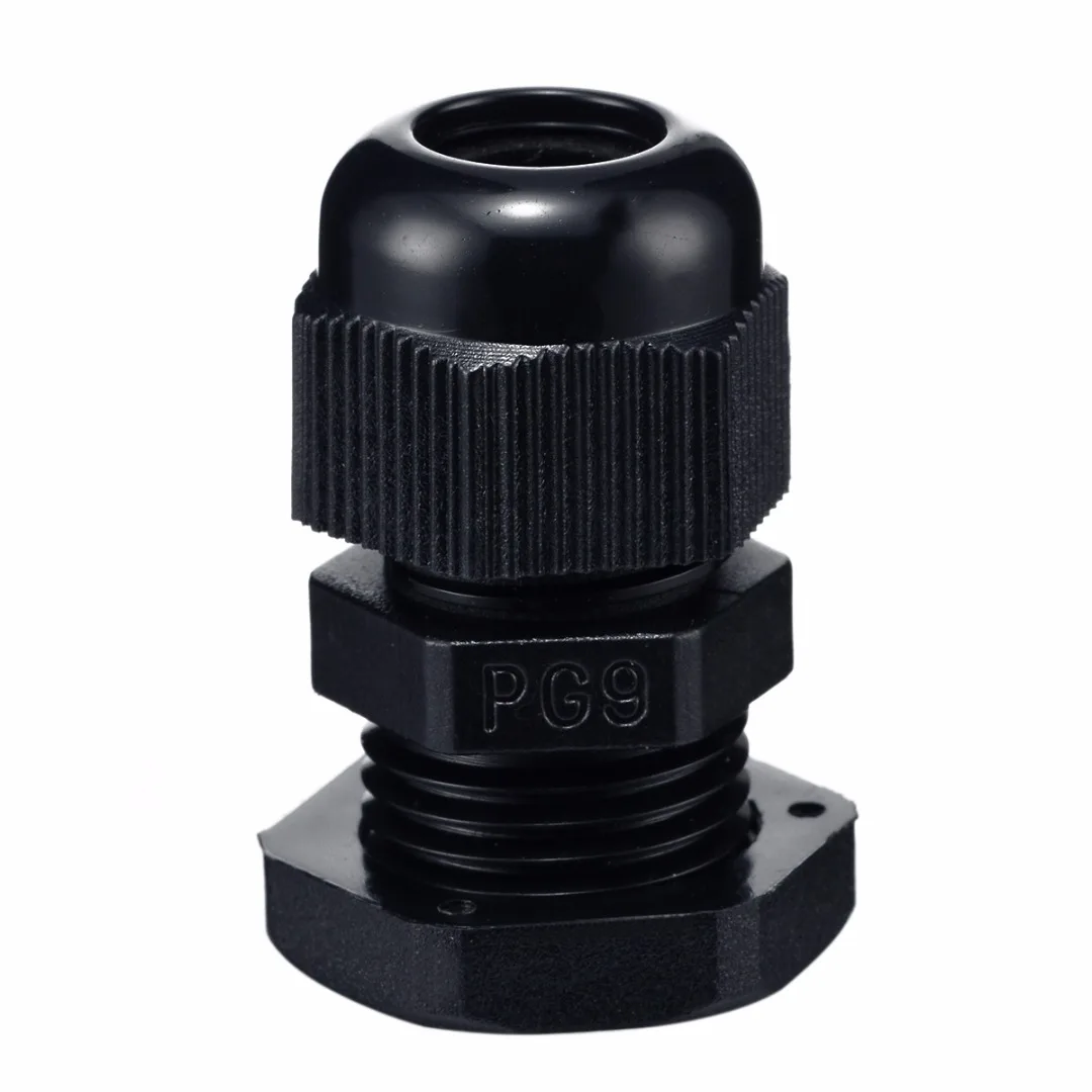 10pcs PG9 Black White Cable Glands Mayitr Waterproof Plastic Nylon Cable Gland Connectors Joints 4-8mm For Electrical Appliances