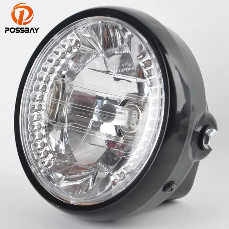 POSSBAY 35W H4 Halogen Motorcycle Headlight With Turn Signal Light