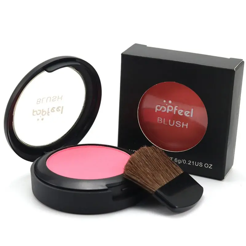 

Popfeel Brand 6 Colors Women Blush Makeup Face Long Lasting Tolerance Cosmetics Powder Blush Powder With Mirror Makeup Brush