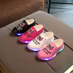 2018 весна/лето led подсветкой обувь для мальчиков и девочек сверкающих прохладно дети мода повседневная обувь кроссовки на шнуровке для