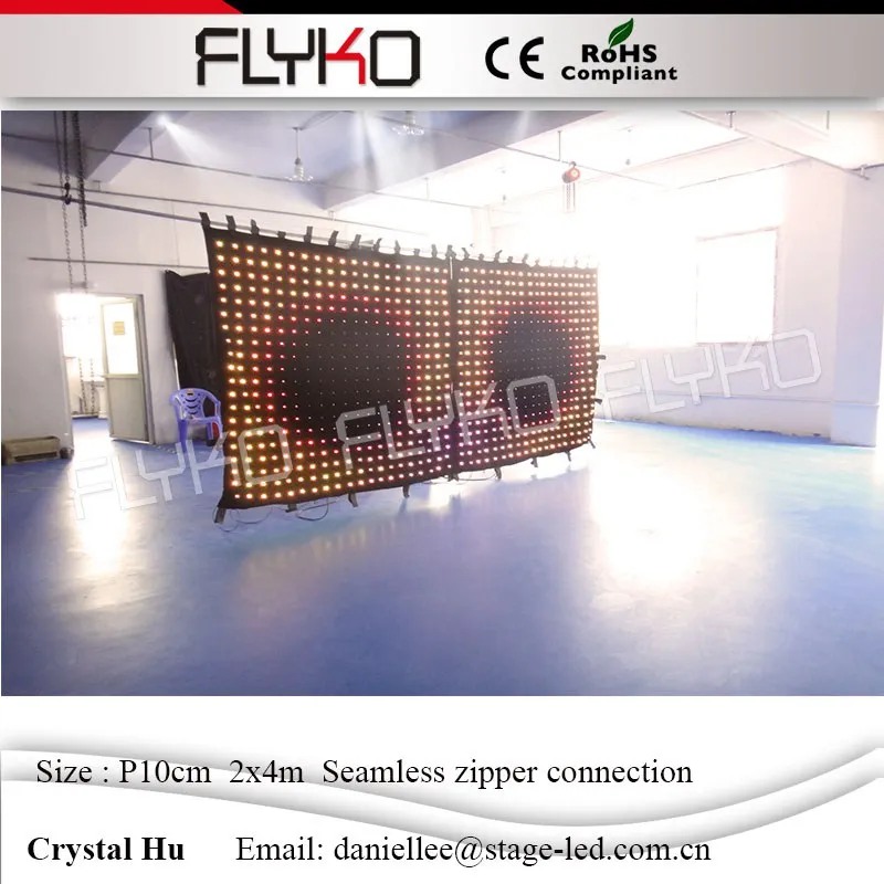 

LED Vison Curtain With SD Controller P10 2x4m LED Video Curtain for DJ Wedding Backdrops 90V-240V