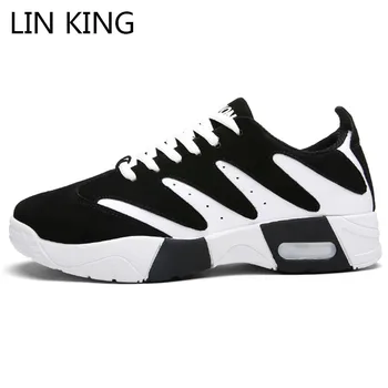 

LIN KING Leisure Outdoor Single For Men Breathable Man Sneakers Lace Up Shallow Casual Shoes Thick Sole Height Increase Shoes