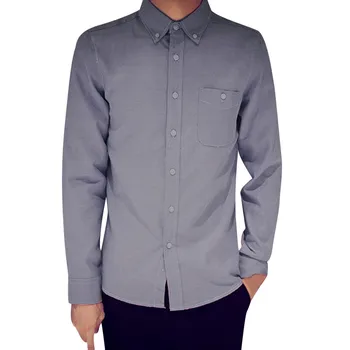 

Long Sleeve shirt men Oxford Formal Casual Suits Slim Fit pocket shirt short polyester Dress Shirts Solid Blouse Formal c0501