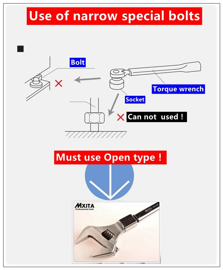 MXITA открытый ключ с регулируемым крутящим моментом 20-210Nm точность 3% гаечный ключ вставка Концевая головка крутящий момент гаечный ключ сменный