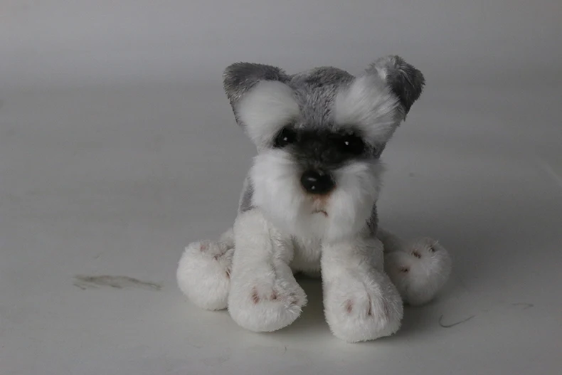 Kawaii Schnauzer Dog Plush Toy Small Soft Simulation Kids Stuffed Animal Toys for Children Cute Photo Props Girls Birthday Gift