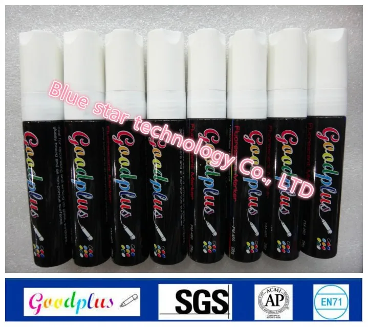 

Flashcolor Big Size white Colors Highlighter Liquid Chalk Marker Pen 15mm for LED Writing Board 8pcs/set Erasable Dust free