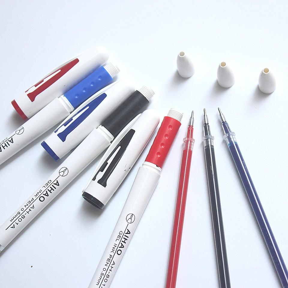 12 шт./партия, высококачественные гелевые ручки, черные синие и красные чернила, 0,5 мм, очень хорошая гелевая ручка для школы офиса