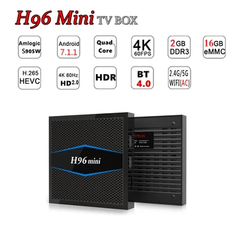 

2018 MINI PC H96 Mini S905w android tv box 2GB 16GB Smart TV 4K Android 7.1 support BT 4.0 and Doule WIFI