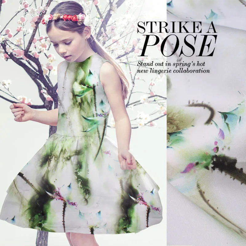 

Digital inkjet silk organza satin fabric crisp dress silk organza fabric breathable chinese silk fabric wholesale silk cloth