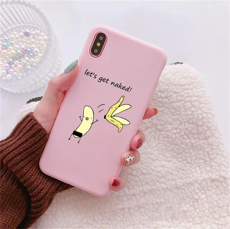 

Cartoon Banana Phone Case For iPhone X 7 Plus XS Funny Finger Soft Cover Silicone Phone Cover For iPhone 6S 8 6 Plus XS Max Case