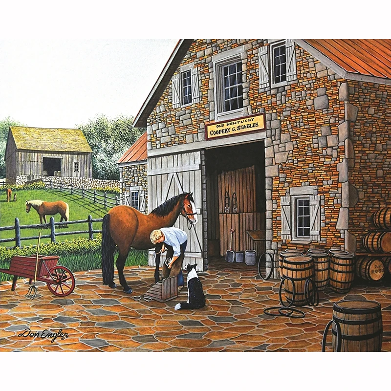 

100% Full DIY 5D Diamond Painting Farm House Cross Stitch Diamond Embroidery Patterns rhinestones Diamond Mosaic