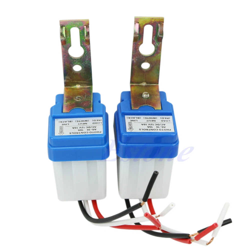 

2Pcs Automatic Auto On Off Light Switch Photo Control Sensor For AC 12V/24V/110V