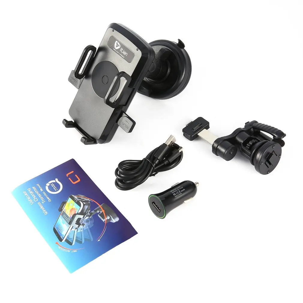 

Universal Itian Qi Car Wireless Charger Transmitter Holder Stand Phone Charger For Samsung S7 S7edge For For iPhone X 8