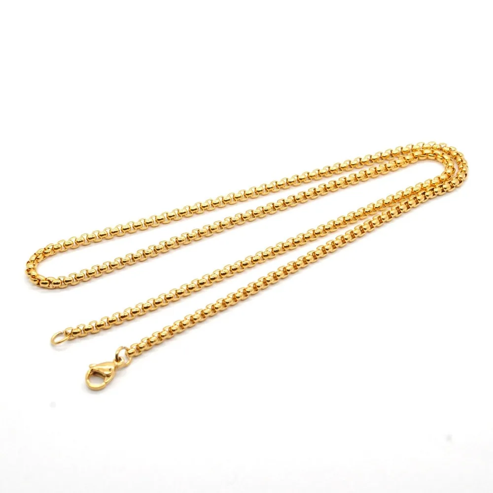 MxGxFam 50 60 70 см x 3 мм титановая сталь Хип-хоп золотой цвет длинная цепочка ожерелья для мужчин модные ювелирные изделия не выцветают