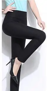 Nonis женские облегающие леггинсы с высокой талией яркие цвета стрейч размера плюс женские узкие брюки женские леггинсы размера плюс 6XL - Цвет: black
