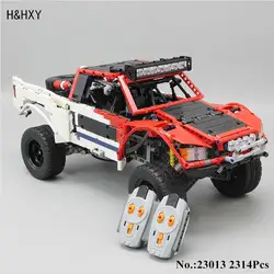 H & HXY 23013 натуральная техника 2314 шт. MOC серии внедорожник автомобиль пикап кирпичи Лепин Модель Строительство наборы Конструкторы