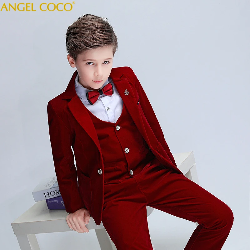 

3 piece set [coat + vest + trousers]Suit for Boys Suits for Weddings Jogging Garcon Kids Suits Costume Enfant Garcon Mariage